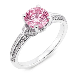 Ronde roze saffier edelsteen ring van 1,41 ct