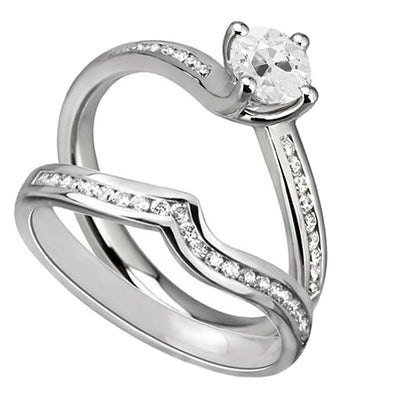 Ronde verlovingsring Set Old Miner Echt Diamond Channel Set 3 karaat