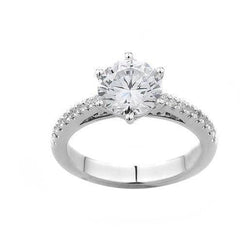 Ronde vorm diamanten solitaire ring met accenten gouden sieraden 1,25 ct.