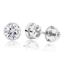 Afbeelding in Gallery-weergave laden, GIA-gecertificeerd Echte Ronde Bezel Set 1,80 Karaat Echt Diamanten Dames Oorknopjes Wit Goud 14K
