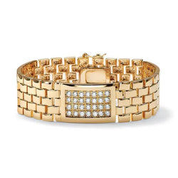 Ronde Briljantslijpsel 6 Karaat Natuurlijke uit de aarde gewonnen Diamanten Herenarmband 14K GG