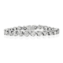 Ronde Briljantslijpsel Natuurlijke uit de aarde gewonnen Diamanten Dames Tennisarmband Witgoud 6.75 Ct.