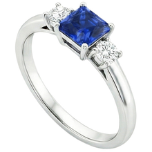 Afbeelding in Gallery-weergave laden, Ronde Diamant &amp; Prinses Blauwe Saffier Jubileumring 1,25 Karaat
