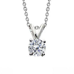 Ronde labgekweekte Diamanten Kettinghanger 2.50 Karaat Prong Gezet Witgoud 14K