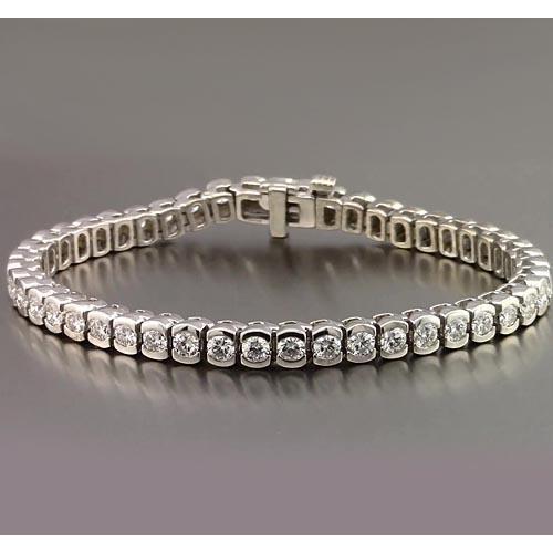 Ronde Echt Diamanten Halve Ring Set Tennisarmband 4,90 Karaat Sieraden Nieuw