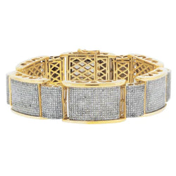 Ronde uit de aarde gewonnen diamanten herenarmband van 14K Geelgoud, 28 karaat