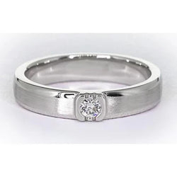Ronde Echt Diamanten Herenring Met Geborstelde Afwerking 14K 0,50 Karaat Witgoud