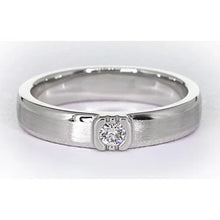 Afbeelding in Gallery-weergave laden, Ronde Echt Diamanten Herenring Met Geborstelde Afwerking 14K 0,50 Karaat Witgoud
