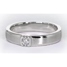 Afbeelding in Gallery-weergave laden, Ronde Echt Diamanten Herenring Met Geborstelde Afwerking 14K 0,50 Karaat Witgoud
