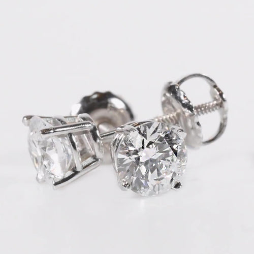 Ronde Echt Diamanten Oorknopjes