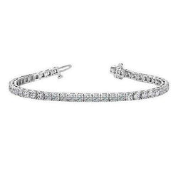 Ronde Natuurlijke uit de a aarde gewonnen Diamanten Tennisarmband Prong Gezet 10.10 Karaat WG 14K