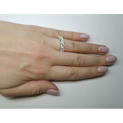 Ronde Echt Diamanten Trouwring Wit Goud Vrouwen Sieraden 7 Ct.