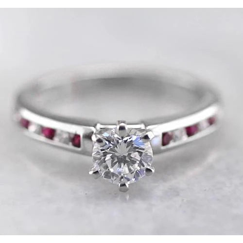 Ronde Echt Diamanten Verlovingsring 1,50 Karaat Witgoud 14K Kanaalset