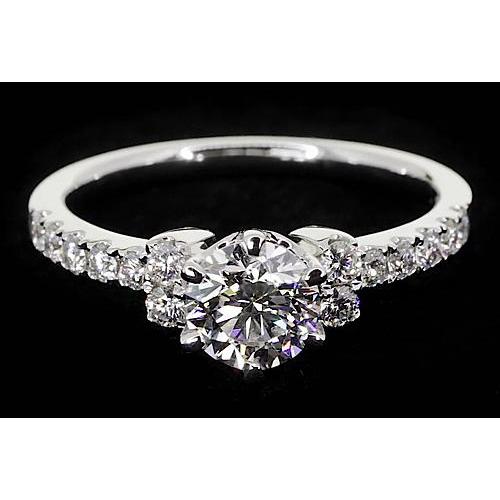 Ronde Echt Diamanten Verlovingsring 2 Karaat Eenvoudige Sieraden Nieuw