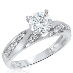 Natuurlijke Diamanten Ring 2.70ct - Witgoud 14K