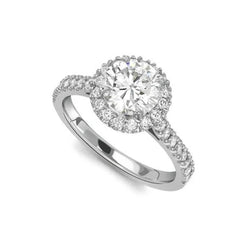 3.60 Karaat Ronde Natuurlijke uit de aarde gewonnen Diamanten Verlovingsring met Halo