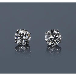 Ronde Echt Diamond Stud Mand Set Oorbel 1,50 Karaat Wit Goud 14K