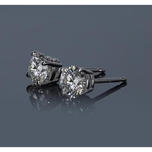 Afbeelding in Gallery-weergave laden, Ronde Echt Diamond Stud Mand Set Oorbel 1,50 Karaat Wit Goud 14K
