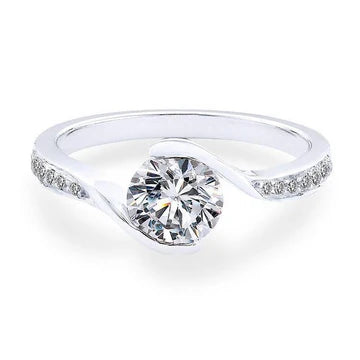Ronde Geslepen 2,10 Karaat Echt Diamanten Trouwring Vrouwen Sieraden Nieuw