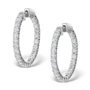 Ronde Geslepen 5,80 Karaat F VVS1 Echt Diamanten Dame Hoepel Oorbellen Goud 14K