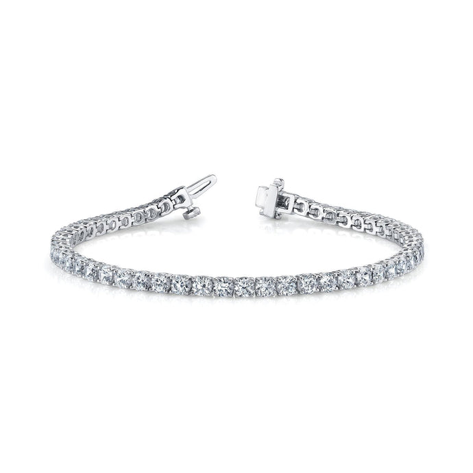 Ronde Geslepen 7,50 Karaat Echt Diamanten Tennisarmband WG 14K Nieuw