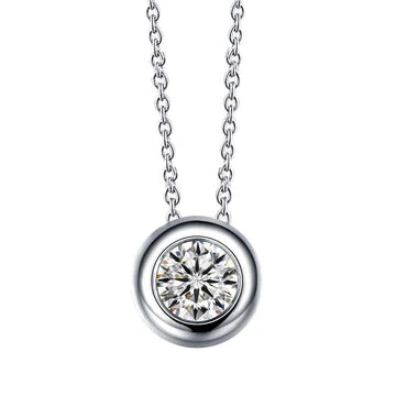 Ronde Geslepen Bezel Set Echt Diamanten Dia Hanger Ketting 2,50 Ct