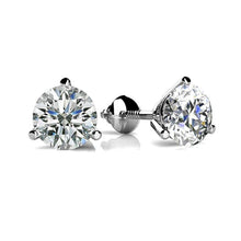 Afbeelding in Gallery-weergave laden, Ronde Geslepen Echt Diamanten Dames Oorknopjes 3 Karaat Wit Goud 14K
