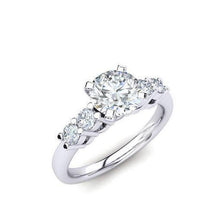 Afbeelding in Gallery-weergave laden, Ronde Geslepen Echt Diamanten Verlovingsring 2,85 Karaat Griffen Set Wit Goud 14K
