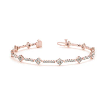 Ronde Geslepen Sprankelende 6 Karaats Echt Diamanten Damesarmband Rosé Goud 14K