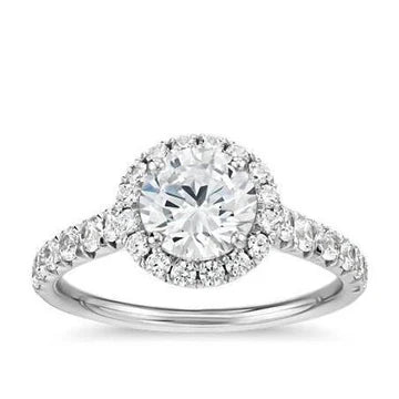 Ronde Halo Echt Diamanten Trouwring 1,50 Karaat