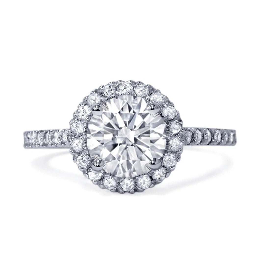 Ronde Halo Echt Diamanten Trouwring 2,25 Ct.