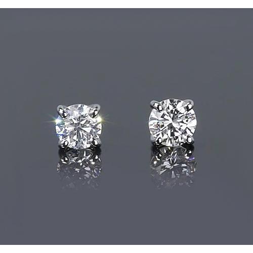 Ronde Natuurlijk Diamond Stud Earring 1,50 Karaat Prong Style Wit Goud 14K