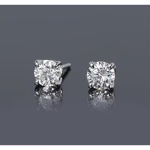 Afbeelding in Gallery-weergave laden, Ronde Natuurlijk Diamond Stud Earring 1,50 Karaat Prong Style Wit Goud 14K
