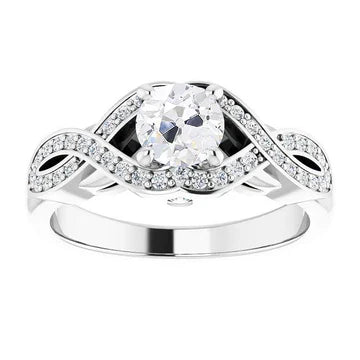 Ronde Old Mine Cut Echt Diamond Prong Set Infinity Style 4,25 Karaat