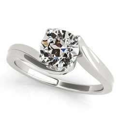 Ronde Oud Mijn Slijpvorm Natuurlijke uit de aarde gewonnen Diamanten Solitaire Ring Spanning Stijl 2 Karaat