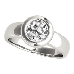 Ronde Oud Mijn Slijpsel Natuurlijke uit de aarde gewonnen Diamanten Solitaire Ring Kastzetting 2 Karaat Goud 14K