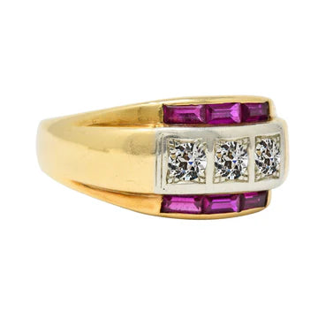 Ronde Oud Geslepen Echt Diamanten Ring Met Stokbrood Roze Saffieren 4,25 Karaat