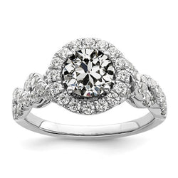 Ronde Oud Europees Geslepen uit de aarde gewonnen Diamanten Halo Ring 3.75 Karaat Infinity Stijl