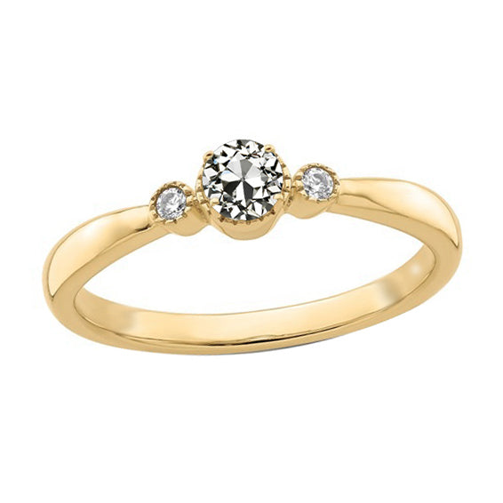 Ronde Oude Europese Echt Diamanten Ring