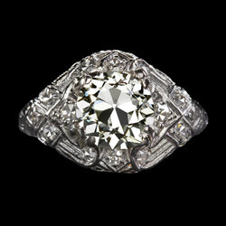 Antieke Stijl Ring met Ronde Oud Geslepen Natuurlijke uit de aarde gewonnen Diamanten voor Jubileum 4.25 Karaat