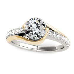 Natuurlijke Diamanten Ring 4ct - Tweekleurig 14K Goud