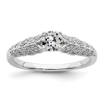 Ronde Oude Geslepen Echt Diamanten Ring Milgrain Prong Set Sieraden 2,50 Karaat