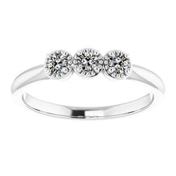 Ronde Oude Mijn Geslepen Echt Diamanten Ring 3 Stenen Sieraden 14K Goud 2,25 Karaat