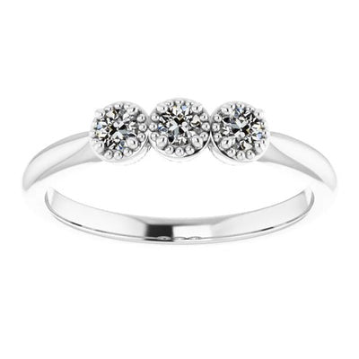 Ronde Oude Mijn Geslepen Echt Diamanten Ring 3 Stenen Sieraden 14K Goud 2,25 Karaat