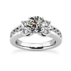 Ronde Oud Mijn Slijpvorm Natuurlijke uit de aarde gewonnen Diamanten Ring Mand Zetting Kanaal Gezet 6.50 Karaat