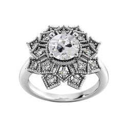 Ronde Old Mine Cut Natuurlijke uit de aarde gewonnen Diamanten Ring Ster Stijl Sieraden 3 Karaat Goud