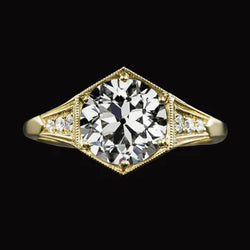 Natuurlijke Diamanten Ring 3.50ct - Geelgoud 14K