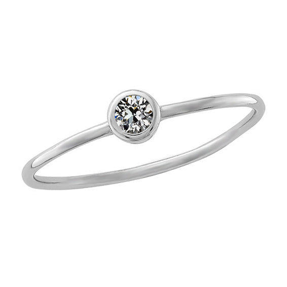 Diamanten Solitaire Ring Bezel Set