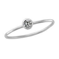 Ronde Oude Mijn Geslepen Echt Diamanten Solitaire Ring Bezel Set 0,75 Karaat