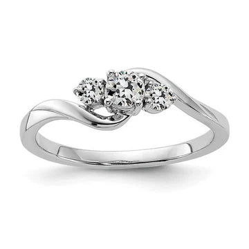 Ronde Oude Mijn Geslepen Natuurlijk Diamant 3 Stenen Ring Gedraaide Schacht 1,50 Karaat